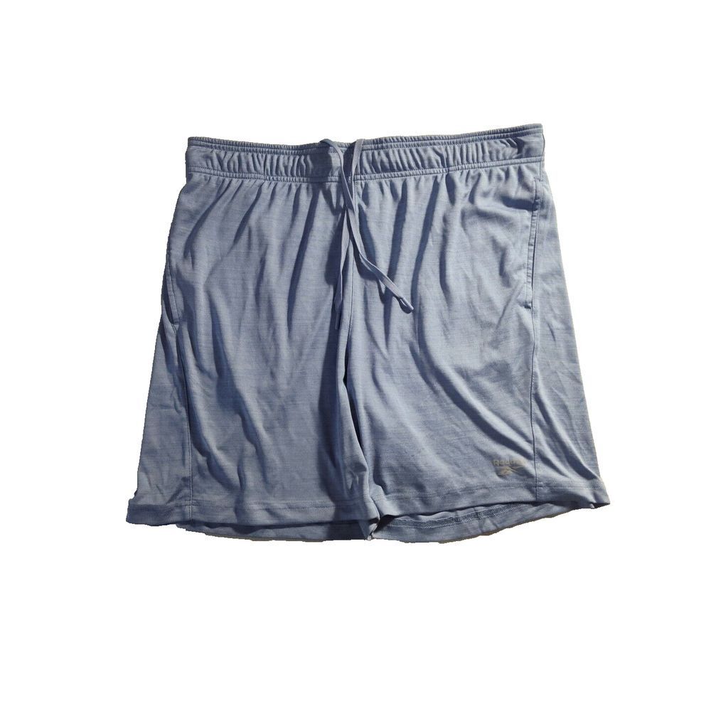 Reebok Shorts Mens XL Light Blue Tie Beach Swimming Trunks Drawstring 676